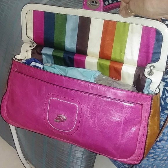 GORGEOUS COLORBLOCK WAXED GENUINE LEATHER 70th ANNIVERSARY COACH WILLIS BAG - Picture 11 of 17